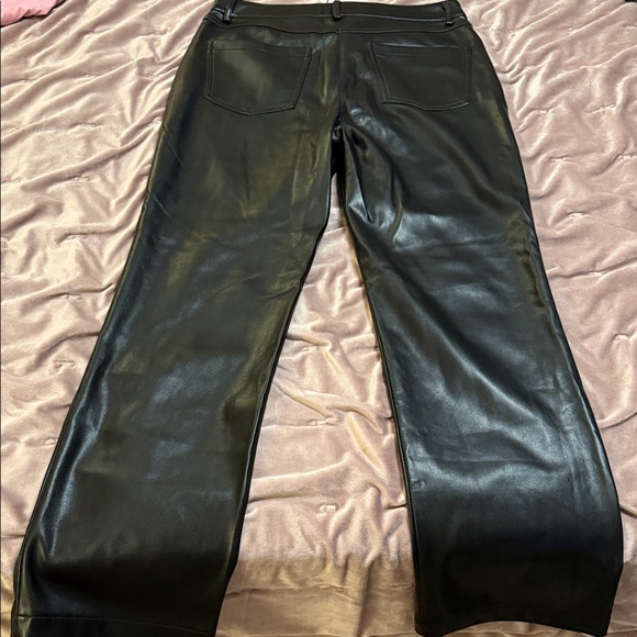 7 For All Mankind Shiny Faux Black Leather Pants - Picture 4 of 5